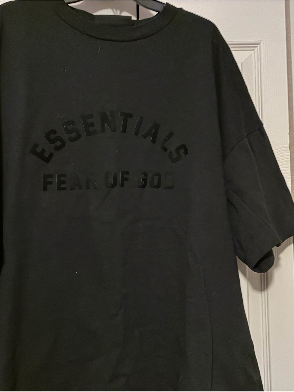 Essentials Black Short Sleeve Tee with Debossed Logo